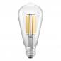 Preview: LEDVANCE LED Classic Edison 60 Filament Energy Efficiency Class A S 3,8W 830 Clear E27 3000K warmweißes Licht