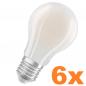 Preview: 6er Sparset OSRAM E27 besonders effiziente LED Lampe 5W wie 75W 4000K neutralweißes Licht matt - beste Energie Effizienz Klasse