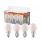 Preview: 4er-Pack Osram E27 LED Lampen in Glühlampenform matt 6,5W wie 60W 2700K warmweißes Licht