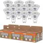 Preview: 12er Set OSRAM GU10 LED Strahler besonders effizient 36 ° 2W wie 50W 2700K warmweißes Licht
