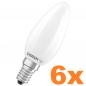 Preview: 6er Osram E14 LED Kerzenlampe CLASSIC besonders effizient Frosted 2,2W wie 40W 4000K neutralweißem Licht - Sehr gute Energieeffizienz