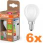 Preview: 6er Vorteilspack  OSRAM E14 LED Lampe Classic matt 3,8W wie 60W warmweißes Licht 2700K - Energy efficiency class A