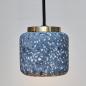 Preview: Pendelleuchte Decor Ball aus Terrazzo Stein mit GU10 Fassung gesprenkelt in Blau mit Gold Applikationen