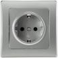 Preview: ChiliTec DELPHI 21106 Schutzkontakt-Steckdose 250 V 16 A, Silber, 1-fach, mit Rahmen, Unterputz