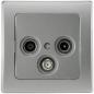 Preview: ChiliTec DELPHI 21113 Antennendose TV Radio SAT, 3-Loch, 4K, Silber, Unterputz