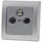 Preview: ChiliTec DELPHI 21113 Antennendose TV Radio SAT, 3-Loch, 4K, Silber, Unterputz
