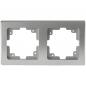 Preview: ChiliTec DELPHI 21114 2-fach Abdeckrahmen Silber, 150 × 80 × 14 mm, für Unterputz-Komponenten