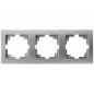 Preview: ChiliTec DELPHI 21115 3-fach Abdeckrahmen Silber, 224 × 80 × 14 mm, Hochglanz
