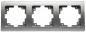 Preview: ChiliTec DELPHI 21115 3-fach Abdeckrahmen Silber, 224 × 80 × 14 mm, Hochglanz