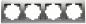 Preview: ChiliTec DELPHI 21116 4-fach Abdeckrahmen Silber, 294 × 80 × 14 mm, Hochglanz
