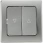 Preview: ChiliTec DELPHI 21117 Jalousien-Taster Hoch/Runter, Silber, Unterputz, inkl. Rahmen