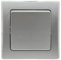 Preview: ChiliTec DELPHI 21118 Taster, 0–250 V/10 A, Silber, Unterputz, inkl. Rahmen