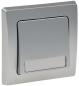 Preview: ChiliTec DELPHI 22550 Taster mit Namensschild, 0–250 V/10 A, Silber, Unterputz, inkl. Rahmen