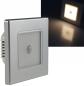 Preview: ChiliTec LED Wand-Einbauleuchte "EBL 86 PIR" 2W, 3000k, warmweiß, Rahmen silber mit Bewegungsmelder
