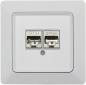 Preview: ChiliTec MILOS 22782 Netzwerk-Dose 2x CAT6, Mattweiß, Unterputz, inkl. Rahmen, bis 300 MHz