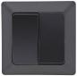 Preview: ChiliTec MILOS Serien-Schalter 2-fach Anthrazit 250 V 10 A inkl. Rahmen – 23038