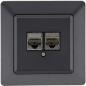 Preview: ChiliTec MILOS Netzwerkdose 2-fach CAT 6 Anthrazit inkl. Rahmen – 23046