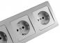 Preview: ChiliTec DELPHI 23064 Set 3x Schutzkontakt-Steckdose + 3-fach Rahmen, Silber, 250 V/16 A, Steckanschluss