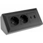 Preview: ChiliTec 2-fach Steckdosenblock USB-A + USB-C PD Schwarz 250 V 16 A – 23574