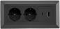 Preview: ChiliTec 2-fach Steckdosenblock USB-A + USB-C PD Schwarz 250 V 16 A – 23574