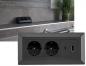 Preview: ChiliTec 2-fach Steckdosenblock USB-A + USB-C PD Schwarz 250 V 16 A – 23574