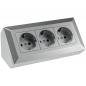 Preview: ChiliTec 3-fach Steckdosenblock Silber 250 V 16 A 3600 W Aufbaumontage – 23632