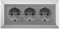 Preview: ChiliTec 3-fach Steckdosenblock Silber 250 V 16 A 3600 W Aufbaumontage – 23632