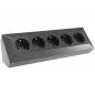 Preview: ChiliTec 5-fach Steckdosenblock, anthrazit 250V~/ 16A, Aufbaumontage