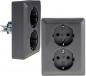 Preview: ChiliTec MILOS Schutzkontakt-Steckdose 2-fach Anthrazit 250 V 16 A 1-fach UP – 23718