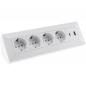 Preview: ChiliTec 4-fach Steckdosenblock USB-A + USB-C PD Weiß 250 V 16 A 3600 W – 23788