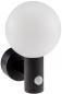 Preview: ChiliTec LED Wandleuchte "LAMU" mit PIR-Sensor IP65, 15W, schwarz, 4000k / neutralweiß