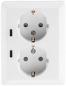 Preview: ChiliTec MILOS CT24013 2-fach Schutzkontakt-Steckdose mit 2x USB-C PD, Weiß matt, 250 V/16 A, Unterputz