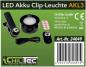 Preview: ChiliTec LED Akku Clip-Leuchte "CT-AKL3" Dimmbar, CCT 3000k-6000k, schwarz