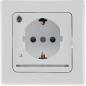 Preview: ChiliTec DELPHI 24083 Schutzkontakt-Steckdose mit LED-Nachtlicht, Weiß, 16 A, 250 V, 3000 K