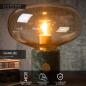 Preview: Lucide CHARLIZE Tischlampe Ø23 cm E27 Grün Marmor Amber Glas