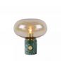 Preview: Lucide CHARLIZE Tischlampe Ø23 cm E27 Grün Marmor Amber Glas