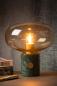 Preview: Lucide CHARLIZE Tischlampe Ø23 cm E27 Grün Marmor Amber Glas