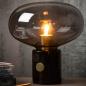 Preview: Lucide CHARLIZE Tischlampe Ø23 cm E27 Schwarz Marmor Rauchglas
