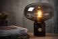 Preview: Lucide CHARLIZE Tischlampe Ø23 cm E27 Schwarz Marmor Rauchglas