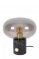 Preview: Lucide CHARLIZE Tischlampe Ø23 cm E27 Schwarz Marmor Rauchglas