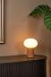 Preview: Lucide BIRTLE Tischlampe G9 Opal Glas Holz Japandi Ø15cm modern