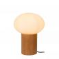 Preview: Lucide BIRTLE Tischlampe G9 Opal Glas Holz Japandi modern Ø20cm