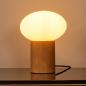 Preview: Lucide BIRTLE Tischlampe G9 Opal Glas Holz Japandi modern Ø20cm