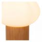 Preview: Lucide BIRTLE Tischlampe G9 Opal Glas Holz Japandi modern Ø20cm