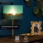 Preview: Lucide EXTRAVAGANZA TUSSE Tischlampe Ø30 cm E14 Grün Gold Leinen