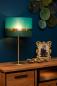 Preview: Lucide EXTRAVAGANZA TUSSE Tischlampe Ø30 cm E14 Grün Gold Leinen