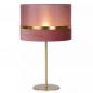 Preview: Lucide EXTRAVAGANZA TUSSE Tischlampe Ø30 cm E14 Rosa Gold Leinen