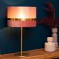 Preview: Lucide EXTRAVAGANZA TUSSE Tischlampe Ø30 cm E14 Rosa Gold Leinen