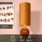 Preview: Stehlampe ESTERAD – Retro Design Stehleuchte aus Glas & Stoff in Ockergelb