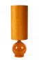 Preview: Stehlampe ESTERAD – Retro Design Stehleuchte aus Glas & Stoff in Ockergelb